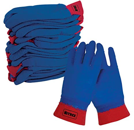 NITREX Unigloves 275BG Gants de manutention réutilisables avec revêtement en latex et traitement anti-odeurs Bleu