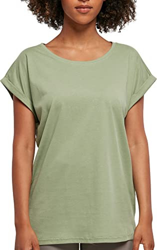 Build Your Brand Damen T-Shirt Ladies Extended Shoulder Tee, lang geschnittenes T-Shirt für Frauen, Baumwolle, Softsalvia, 3XL