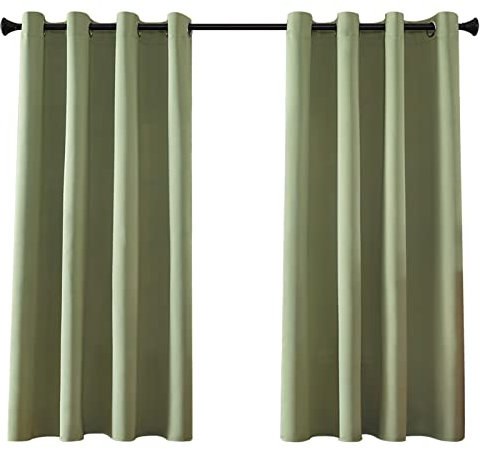 MRTREES Blackout Curtains Bedroom 72 Drop 2 Panels Sage Green Eyelet Thermal Curtain for Living Room Soft Texture Window Treatments for Kids 66x72 Inch 167x183 CM