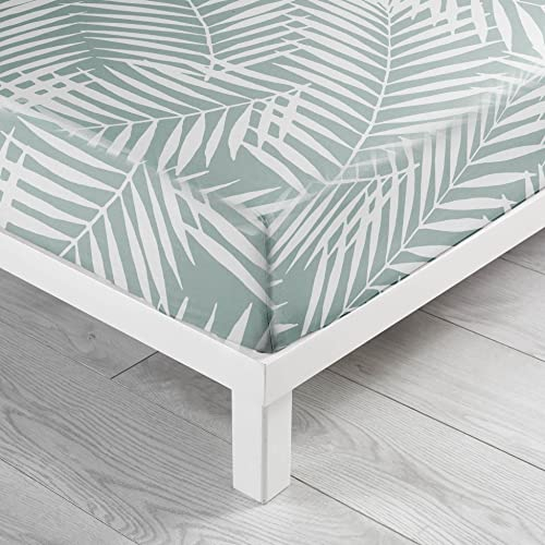 douceur d'intérieur, Spannbettlaken, 160 x 200 cm, Botania, Salbei, 100% Baumwolle