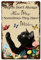 CREATCABIN Cartel de Chapa de Metal Carteles de Gato con Flores de Mariposa Retro Vintage Divertido Decoración de Pared Arte Mural Colgante Pintura de Hierro Cartel Placa para el Hogar Jardín Bar Pub