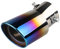 CGEAMDY Auspuffblende Rund Endrohr, Endrohrspitze Edelstahl Auspuffrohr, Universell 38-53 mm Schalldampf Blende Rund Chrom Auspuffspitzen Rostfrei Auto (Blau-Gebogen)