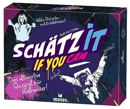 moses. Schätz it - if You can, Quiz und Ratespiel für Halbwisser, Wissensspiel mit 150 außergewöhnlichen Fragen, Gesellschaftsspiel für 2-5 Spieler ab 14 Jahren, White