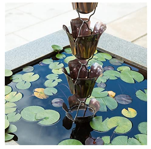 Regenketten Regenketten für Fallrohre, Wasserumleitungskette, Regenglocke, Dach, Villa, japanischer Innenhof, Garten, Kupfer-Regenketten für Dachrinnen, funktional und dekorativ für Dachrinnen-Fallroh