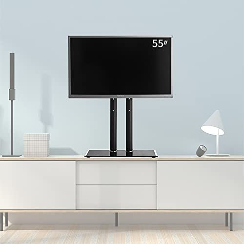 Meuble TV de Table, Base TV de Table pour écran de 40 Pouces à 65 Pouces avec Support réglable en Hauteur, Double Colonne, VESA Maximum 600 × 400 mm Decoration