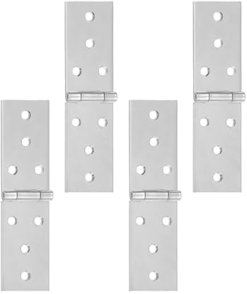 Gedotec Tischband aus Edelstahl V2A | 4 Stück Tisch-Scharnier mit rechteckiger Ausführung | DIN 7957 | mit gehärtetem Stift | Länge: 80 mm | Breite: 28 mm | zum Schrauben | Klappenscharnier