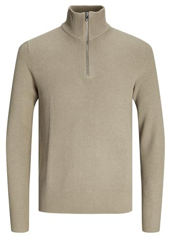 JACK & JONES Male Strickjacke mit Viertelreißverschluss Einfarbig Strickjacke mit Viertelreißverschluss