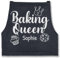 Schürze - Backschürze Damen Frauen - Baking Queen I Backkönigin mit Name I Geschenk Hobby Bäckerin I Backen Geschenkideen - 85x69 - Jeans Blau - backkönigin-schürze bäckerschürze back
