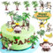 LaVenty Affe Kuchen Dekoration Affe Geburtstag Party Dekoration Dschungel Geburtstag Dekoration Affe Affen Kuchen Deko Dschungel Kuchendeko für Mädchen Geburtstag Party Deko(braun)