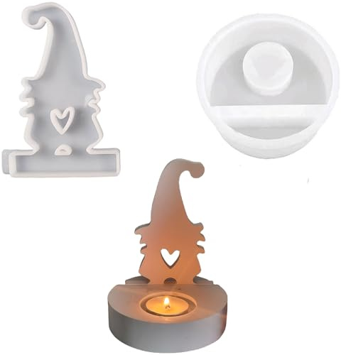 ALEFBET Silikonform Kerzenhalter, Silikonformen Gießformen, Silikon Gießform Kerzenhalter, Gipsformen zum Gießen (Zwerg)