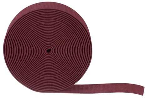 QUARKZMAN 5 Stück Gummiband 25mm Breite Gummibänder Nähen 5 Meter Lang, Hosengummi Elastisches Band Flachgestricktes Rubber Gummilitze für DIY-Projekte Kunsthandwerk Stoffe, Rotbraun