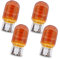 Ruiandsion T20 12V W21/5W Lampadina Alogena per Luce di Freno Posteriore, Giallo Ambra Vetro Trasparente Lampadina Alogena per Luce di Segnalazione, Lampada Indicatore di Direzione, 4PCS
