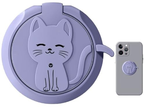 Niedliche Katze Aus Metall, 360 Grad Drehbar, Fingerring, Handyhalter, Handy-ringhalter, Ringe, Niedliche Handy-Griff-buchse Für Handy, Magnetische Halterung