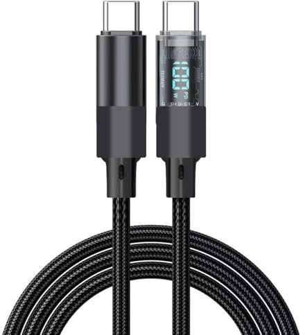 Vinmooog Cable USB C a USB C PD 30W/5A Cable USB tipo C de carga rápida con indicador LED Tejido de nailon Compatible iPhone 15 Plus Pro Galaxy S24 Plus Ultra S23 S22 Huawei (1M)