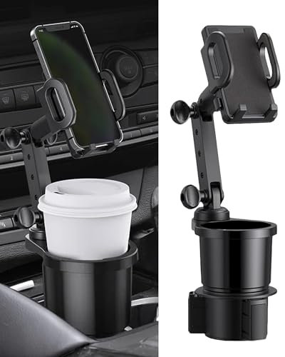 Flaconi 2 in 1 Cup Phone Holder, 360° Rotatable Car Phone Mount for Truck, RV, Boat