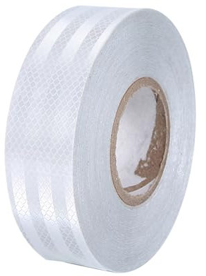 Nastro Catarifrangente Adesivo 10m x 5cm,Nastro Riflettente Adesivo Bianco Nastro di Sicurezza Riflettente Impermeabile Nastro Riflettente Autoadesivo per Moto,Camion,Auto,Bicicletta Attività Notturna