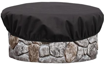 Housse de brasero d'extérieur, housse de foyer ronde en pierre, housse imperméable pour foyer enterré, protection de foyer de porche, foyer de porche imperméable, housse de foyer pour utilisation en