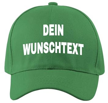 NIMAMA Unisex Erwachsenen Cap Bedrucken Lassen - Mit Wunschtext personalisiert - Individuell als Geschenk für Herren und Damen selbst gestalten - Maigrün