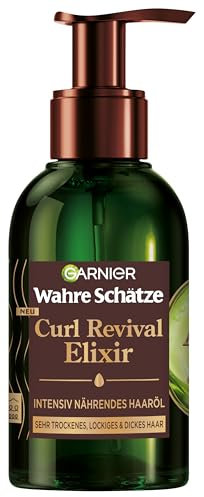 Garnier Wahre Schätze Curl Revival Elixir Intensiv Nährendes Haaröl mit Avocado-Öl und Shea-Butter, Mit Anti-Frizz-Effekt, Für sehr trockenes, lockiges und dickes Haar, 120 ml