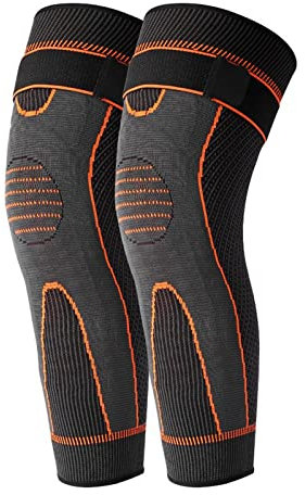 Gcroet Knee Brace Tourmaline Acupressure Knee Sleeve Self-heating Shaping Knee Support Wormwood Fitness Accessories Orange L