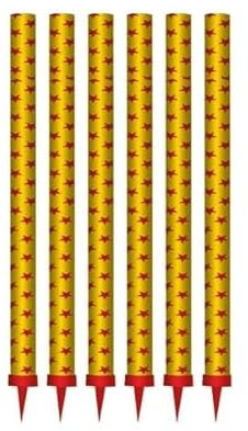 6 Bougies Fontaines pour Gâteau d'Anniversaire - Hauteur de 18 cm - Durée de 80 secondes - Convient pour gâteaux et bouteilles de champagne.Catégorie F1 Zenda Club®