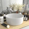 ShGaxin Lavabo de Lujo, Lavabo sobre Encimera, Lavabo Baño, Muebles De Baño, Mueble Lavabo, Redondo cerámica Blanco Mate 40x15 cm