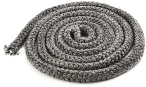 XENQITO 1Pcs Guarnizione per Porta Stufa, Guarnizione per Camino, Fibra di Corda Ignifuga, Nastro Isolante in Fibra, Fibra di Vetro Corda Ignifuga, per Stufe, Tubi Di Forni, Porta del Forno, Camino