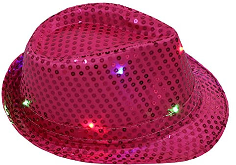 Generisch Chapeau de pêche en fourrure - Accessoire de performance - Chapeau de cowboy flash, Rose, taille unique