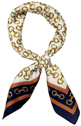 Bliceon Damen Seidentuch aus leichter Seide, Eleganter Seidenschal, Bandana, Halstuch und Kopftuch, Geschenk für Frauen, Vielseitiges Seidenschal (C)