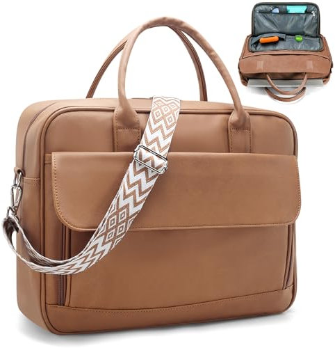 SUCIKORIO Sac Ordinateur Femme 17 Pouces, Imperméable Cuir Sac Cabas Femme Sacoche Ordinateur Portable Grand Sacs à Main Travail Femmes Sacs à Bandoulière Sacoche Enseignant Pour Les Cours, Etudiante