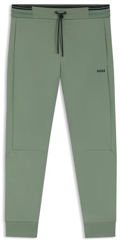 BOSS Men's Zone Jogging Bottoms Cotton Blend with Stripes, Open Green, XL