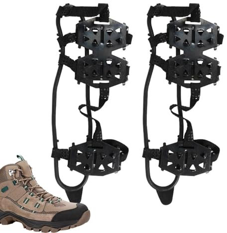 Tacchetti da ghiaccio per scarpe e stivali, Chiodi per scarpe da neve e ghiaccio | Tacchetti da ghiaccio da trazione antiscivolo 24 punte Picchi di presa,Antiscivolo Walking Snow Grips Ramponi da arra