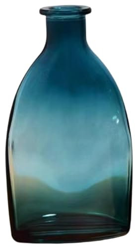 Jarrón de Vidrio Azul, jarrón de Flores Azules de 5.6 Pulgadas de Altura, jarrones Azules Decorativos para la decoración Moderna del hogar, jarrones de Vidrio Azul