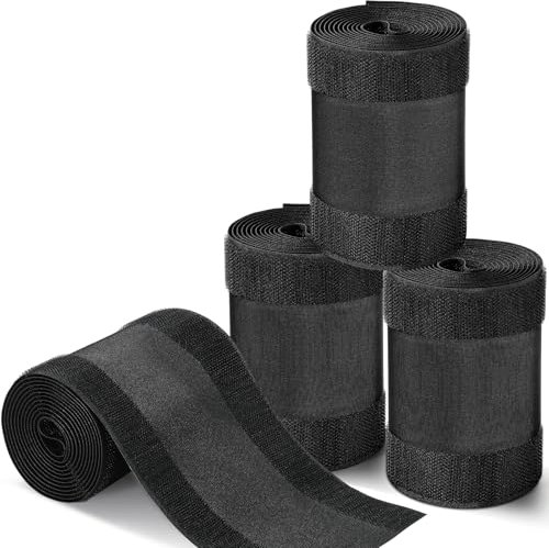 Beeveer 24ft Black Carpet Cord Cover 4 Rolls x 6ft Extension Cord Floor Cover Strip Cable Protector Management Protect Floor Prevent a Trip Hazard Only for Commercial Office Carpet