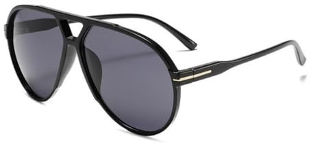 OSAGAMA Vintage Retro Sonnenbrille Gelb Getönte Übergroß Damen Herren Brille für Fahren Sport Reisen Party Fotos (Schwarz Grau)