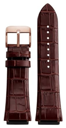 BGFFDSZ Bracelet en cuir de vache compatible avec les bracelets de montre Guess W0247G3 W0040G7/0040G3, 22 mm, bleu, noir et marron(Brown rose gold)