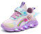 Scarpe ELSA for bambine, scarpe LED for bambini luminose ginnastica con chiusura in MAGIC TAPE lampeggianti interno, scarpe sportive traspiranti for il tempo libero, Natale e compleanno(Viola,31 EU)