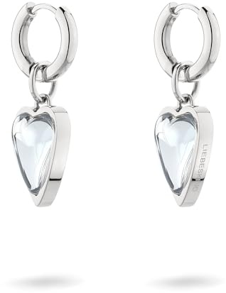 LIEBESKIND BERLIN Damen Schmuck mit Herz - Funkelnde Kette, Armband und Ohrringe mit Glasherz aus Edelstahl in Silber, Gold & Roségold - zeitlos, modern und alltagstauglich - Geschenkidee
