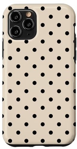 Polka Dots Beige Mandel und Schwarz, für Frauen Mädchen gepunktet Hülle für iPhone 11 Pro