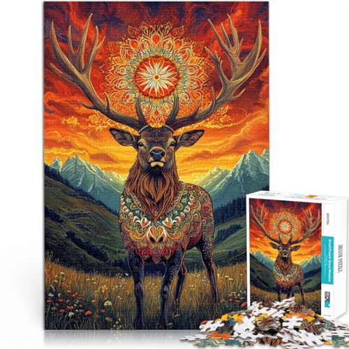 Puzzle für Erwachsene 2000 Teile Hirsch-Kunststil Aus Karton für Kinder ab 14 Jahren Quizspiel Lustige Aktivitäten für zu Hause, Geburtstagsgeschenk, Reisegeschenke。Größe:70x100cm/27.5x39.3Zoll