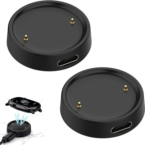 AYHYHLJZJ Caricabatterie per orologio di tipo C - Adattatore di cavo di ricarica - Convertitore compatibile con Amazfit Active 2/Amazfit Bip 6 - Senza cavo - Nero x 2