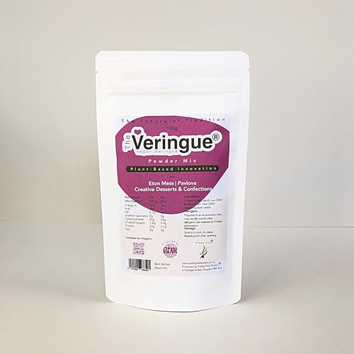 Veringue® New Vegan Meringue Powder Mix | Plant-Based | Egg-Free | Aquafaba Alternative | 70g 250g (100)