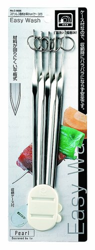 Acier inoxydable perle Easy Wash brochettes grill?es 21cm C-8666 (Japon import / Le paquet et le manuel sont ?crites en japonais)