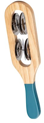 Fuzeau - Petit Sistre Bois 22,5 Cm 8 Cymbalettes Serties - Instrument Musique Percussion Coloris Aléatoire - Éveil Musical, Rythme Et Jeu Enfant - Sonorités Cristallines - Dès 3 Ans - Réf. 70772