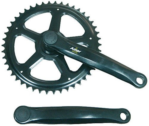 Diverse Kettenradgarnitur AMAR Kettenblatt: 46 Zähne schwarz, Kurbel schwarz