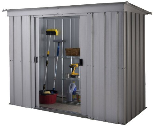 Yardmaster 8 x 4 ft Store-All Pent Roofed Metal Shed - Silver