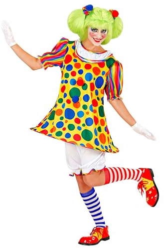 W WIDMANN Milano Party Fashion Costume Clown Girl, Dress with Hoop, Circus, Carnival, Fancy Dress Costumes