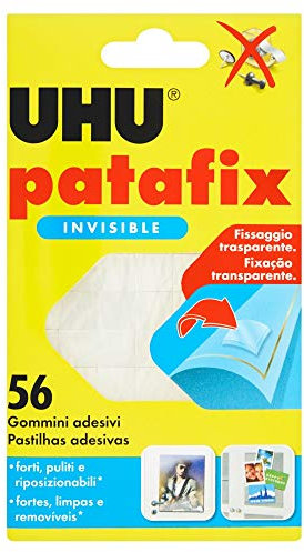 UHU Patafix Invisible, 56 quadratini biadesivi