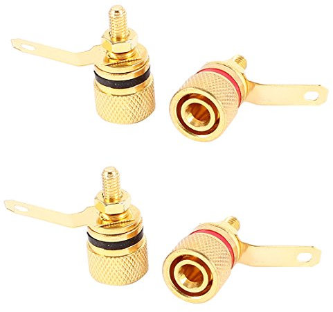 sourcing map 4 x 4mm Hilo Cable De Altavoces Borne Conector Banana Conector Hembra