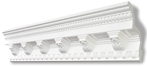 Decosa Stuckleiste G33 Gloria - Deckenleiste in Weiß - 1 Leiste à 2 m Länge = 2 m - Zierleiste aus Styropor 100 x 100 mm - Für Decke oder Wand